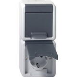 Gira Steckdose 2-fach senkrecht grau, Retail