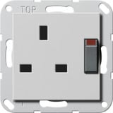 Gira Steckdose British Standard geschaltet mit Shutter grau, Retail