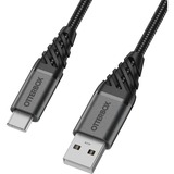Otterbox USB 2.0 Kabel, USB-A Stecker > USB-C Stecker schwarz, 1 Meter, PD, gesleevt