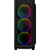 Sharkoon RGB WAVE Generalüberholt, Tower-Gehäuse schwarz, Seitenteil aus gehärtetem Glas