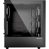 Sharkoon RGB WAVE Generalüberholt, Tower-Gehäuse schwarz, Seitenteil aus gehärtetem Glas