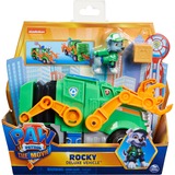 Spin Master Paw Patrol Movie Rockys verwandelbarer Deluxe-Recycling-Truck, Spielfahrzeug mit Sammelfigur