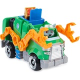 Spin Master Paw Patrol Movie Rockys verwandelbarer Deluxe-Recycling-Truck, Spielfahrzeug mit Sammelfigur