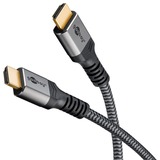 goobay Plus Ultra High-Speed HDMI-Kabel, 8K @ 60Hz grau, 1 Meter