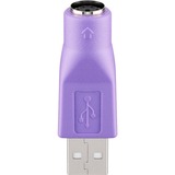 goobay USB 2.0 Adapter, USB-A Stecker > PS/2 Buchse violett, für Kombo Tastatur