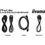 iiyama ProLite LH5564UHS-B1AG, Public Display schwarz (matt), UltraHD/4K, VA, WiFi, Fernbedienung