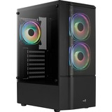 Aerocool Quantum Mesh v2 TG , Tower-Gehäuse schwarz/grau, Seitenteil aus Tempered Glass