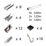  Befestigung Biberschwanz, für Schrägdachmontage, 30mm Rahmenhöhe, Halterung 0% MWST, für 5 Solarpanels