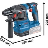 Bosch Professional Akku-Bohrhammer GBH 18V-22 Professional solo, 18Volt blau/schwarz, ohne Akku und Ladegerät, in L-BOXX