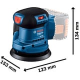 Bosch Professional Akku-Exzenterschleifer GEX 185-LI Professional solo, 18Volt blau/schwarz, ohne Akku und Ladegerät, Ø 125mm