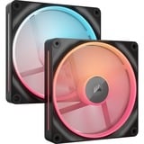 Corsair iCUE LINK LX140-R RGB PWM Reverse, Gehäuselüfter schwarz, 2er Pack, 140 mm