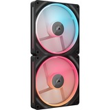 Corsair iCUE LINK LX140-R RGB PWM Reverse, Gehäuselüfter schwarz, 2er Pack, 140 mm