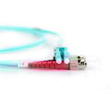 Digitus LWL Patchkabel, Duplex, LC > ST Stecker, Multimode OM3 türkis, 5 Meter