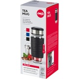 Emsa TEA MUG Tee-Thermobecher 0,4 Liter rot/transparent, Glas, Drehverschluss