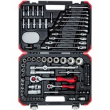 GEDORE red Steckschlüssel-Satz 1/4" + 1/2", 92-teilig rot/schwarz, mit 2 Umschalt-Knarren, SW 4mm - 32mm