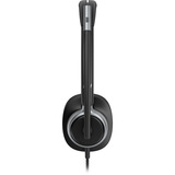 HP Poly Mission 615 Mono-USB-Headset (kabelgebunden) schwarz, USB Type-C und Type-A, PU-Leder-Ohrpolster (Oberflächenmaterial)
