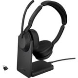 Jabra Evolve2 55, mit Ladestation, Headset schwarz, Stereo, Microsoft Teams, USB-C, Link380c