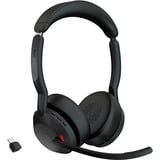 Jabra Evolve2 55, mit Ladestation, Headset schwarz, Stereo, Microsoft Teams, USB-C, Link380c