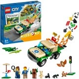 LEGO 60353 City Tierrettungsmissionen, Konstruktionsspielzeug Interaktives digitales Abenteurspielset mit Pickup, 3 Minifiguren und Tierfiguren