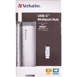 Verbatim USB-C Multiport-Hub 4xUSB 3.2, USB-Hub silber