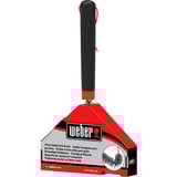 Weber Dreiseitige Grillbürste 6277, mit Edelstahlborsten, 30cm, Grill-Reinigungsbürste schwarz/rot