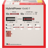 fischer Langschaftdübel HybridPower 10x90 T  rot/grau, 10 Stück