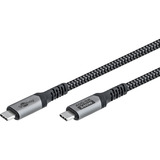 goobay USB4 Gen 3x2 Kabel, USB-C Stecker > USB-C Stecker, 40Gbit/s schwarz/grau, 1,5 Meter, PD, Laden mit bis zu 240 Watt