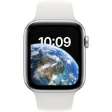 Apple Watch SE (2022), Smartwatch silber, 44mm, Sportarmband, Aluminium-Gehäuse