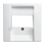 Busch-Jaeger Zentralscheibe alpinweiß für Telekommunikations-Anschlüsse Typ 2539-914, Zentralplatte weiß (glänzend), Retail