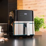 Cecotec Heißluftfritteuse CecoFry Full InoxBlack 5500 Pro, mit Zubehör schwarz/edelstahl, 1.700 Watt, Korb 5,5 Liter, mit Silikon-Zubehörpaket