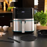 Cecotec Heißluftfritteuse CecoFry Full InoxBlack 5500 Pro, mit Zubehör schwarz/edelstahl, 1.700 Watt, Korb 5,5 Liter, mit Silikon-Zubehörpaket