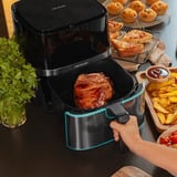 Cecotec Heißluftfritteuse CecoFry Full InoxBlack 5500 Pro, mit Zubehör schwarz/edelstahl, 1.700 Watt, Korb 5,5 Liter, mit Silikon-Zubehörpaket
