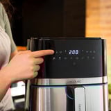 Cecotec Heißluftfritteuse CecoFry Full InoxBlack 5500 Pro, mit Zubehör schwarz/edelstahl, 1.700 Watt, Korb 5,5 Liter, mit Silikon-Zubehörpaket
