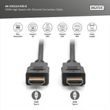 Digitus HDMI High Speed Anschlusskabel, mit Ethernet, Full HD 1080i/p schwarz, 5 Meter, Standard