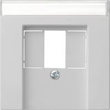 Gira Abdeckung für Telekommunikations-Anschluss-Einheit und Universal-Seriell-Bus mit Beschriftungsfeld matt lackiert grau, Retail