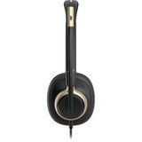 HP Poly Mission 825 kabelgebundenes Stereo-USB-Headset BULK schwarz, USB Type-C und Type-A, PU-Leder-Ohrpolster (Oberflächenmaterial)