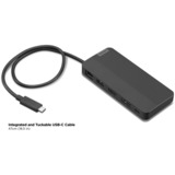 Lenovo USB-C-Reisedock, Dockingstation USB, HDMI, DP, RJ-45, mit Netzteil