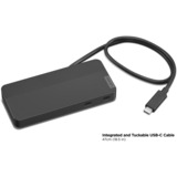 Lenovo USB-C-Reisedock, Dockingstation USB, HDMI, DP, RJ-45, mit Netzteil