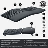 Logitech ERGO K860 Split for Business, Tastatur graphit, DE-Layout