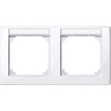 Merten Rahmen 2-fach mit Beschriftungsträger, Typ 471225, glänzend, antibakteriell weiß (glänzend), Retail