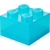 Room Copenhagen LEGO Storage Brick 4 Top Lid Glitter , Aufbewahrungsbox hellblau/transparent