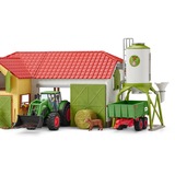 Schleich Farm World Traktor mit Anhänger, Spielfahrzeug grün/rot