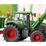 Schleich Farm World Traktor mit Anhänger, Spielfahrzeug grün/rot