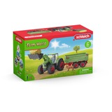 Schleich Farm World Traktor mit Anhänger, Spielfahrzeug grün/rot