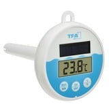 TFA Digitales Solar-Poolthermometer weiß/hellblau, mit Befestigungsleine