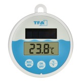 TFA Digitales Solar-Poolthermometer weiß/hellblau, mit Befestigungsleine
