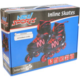 VEDES Inliner mit verstellbarer Größe 31 bis 34 und ABEC 7 Carbon Kugellager, Inline-Skates schwarz