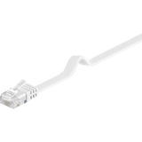 goobay Patchkabel RJ-45 Stecker > RJ-45 Stecker weiß, 5 Meter, flach, Cat.5e U/UTP