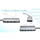 i-tec USB 3.0 USB-C/Thunderbolt 3x Display Travel Nano Dock LAN Power Delivery 100W, Dockingstation silber, Anschluss per USB/Thunderbolt 3/4