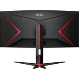 AOC CU34G2XP/BK, Gaming-Monitor 86.4 cm (34 Zoll), schwarz/rot, WQHD, VA, Curved, 180Hz Panel